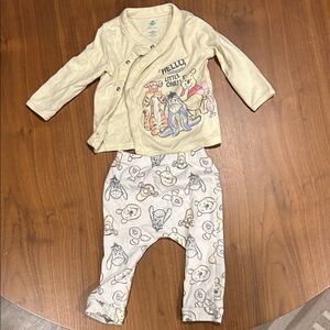Disney pooh bear and friends Baby Outfit with Button Detail